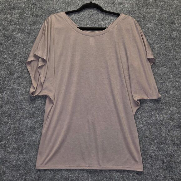 Bella Shirt Womens Large Mauve Dolman Batwing Flowy Top Polyester Viscose Boxy - Picture 1 of 6